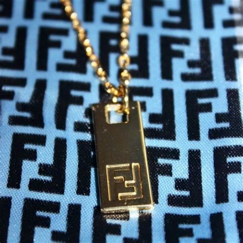 fendi logo pendant necklace|fendi forever necklace.